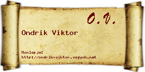 Ondrik Viktor névjegykártya